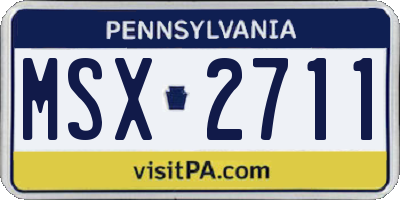 PA license plate MSX2711
