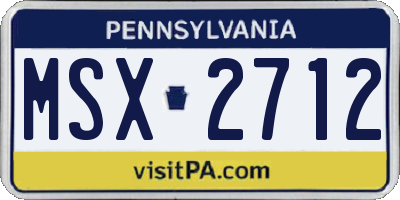 PA license plate MSX2712