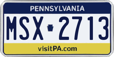 PA license plate MSX2713