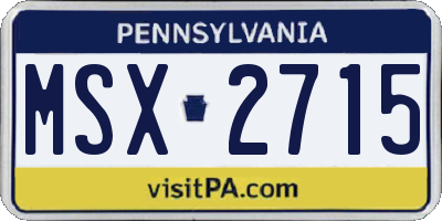 PA license plate MSX2715