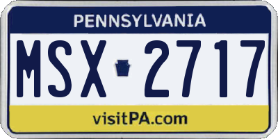 PA license plate MSX2717