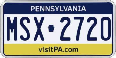 PA license plate MSX2720