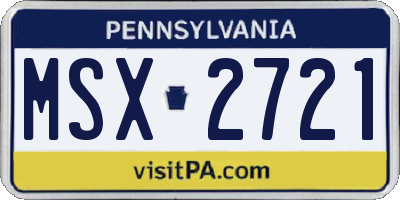 PA license plate MSX2721