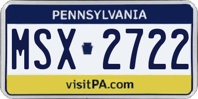 PA license plate MSX2722