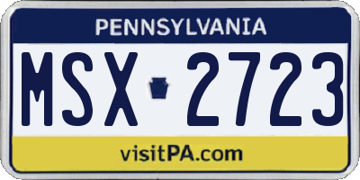 PA license plate MSX2723