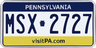 PA license plate MSX2727
