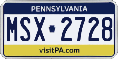 PA license plate MSX2728