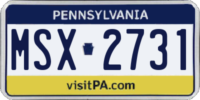 PA license plate MSX2731