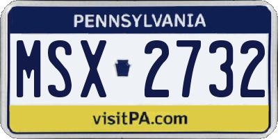 PA license plate MSX2732