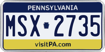 PA license plate MSX2735