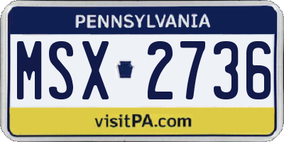 PA license plate MSX2736