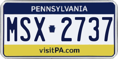 PA license plate MSX2737