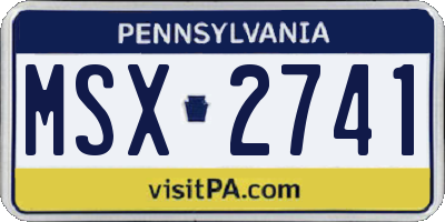 PA license plate MSX2741