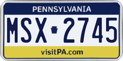 PA license plate MSX2745