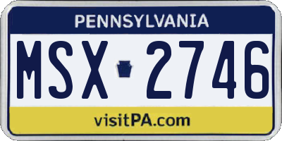 PA license plate MSX2746