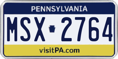 PA license plate MSX2764