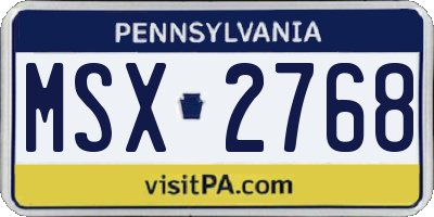 PA license plate MSX2768