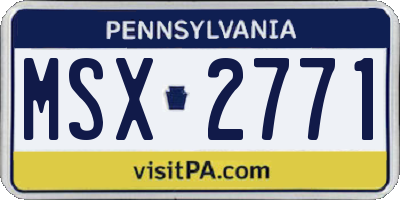 PA license plate MSX2771