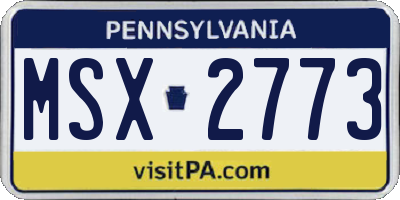 PA license plate MSX2773