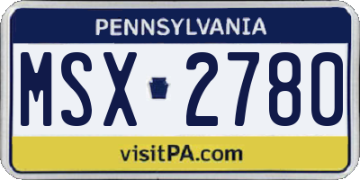 PA license plate MSX2780