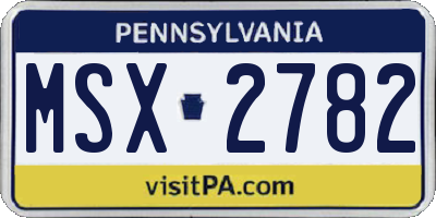 PA license plate MSX2782