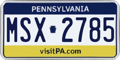 PA license plate MSX2785