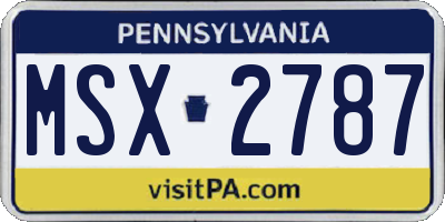 PA license plate MSX2787