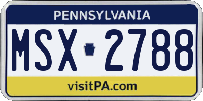 PA license plate MSX2788