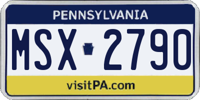 PA license plate MSX2790