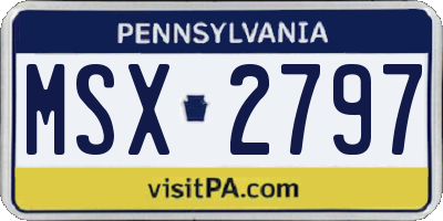 PA license plate MSX2797