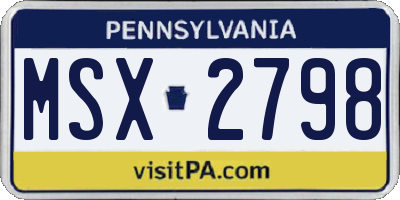 PA license plate MSX2798