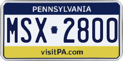 PA license plate MSX2800