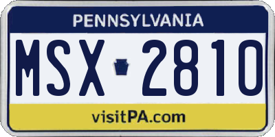 PA license plate MSX2810