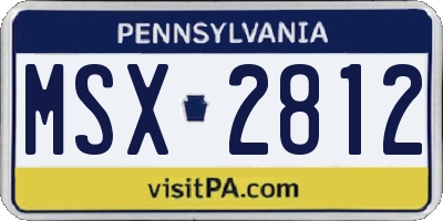 PA license plate MSX2812