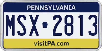 PA license plate MSX2813
