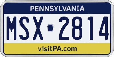 PA license plate MSX2814