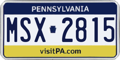 PA license plate MSX2815