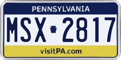 PA license plate MSX2817
