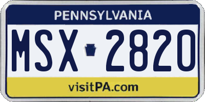 PA license plate MSX2820