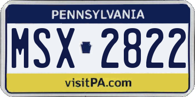 PA license plate MSX2822