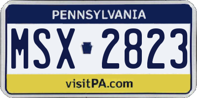 PA license plate MSX2823