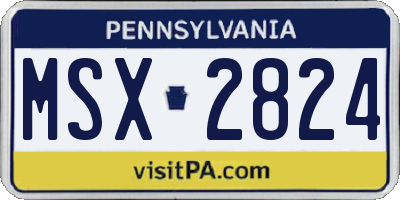 PA license plate MSX2824