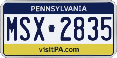 PA license plate MSX2835