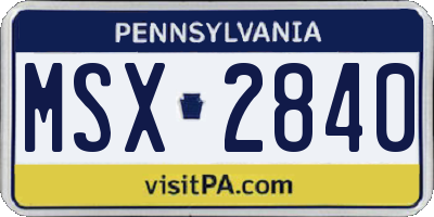 PA license plate MSX2840