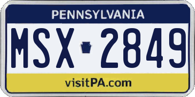 PA license plate MSX2849