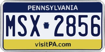 PA license plate MSX2856