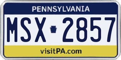 PA license plate MSX2857