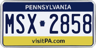 PA license plate MSX2858