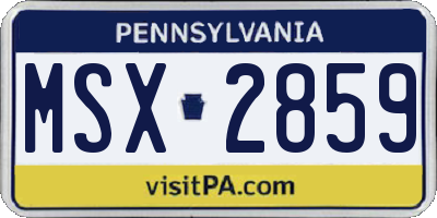 PA license plate MSX2859