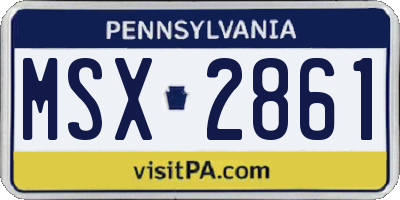 PA license plate MSX2861